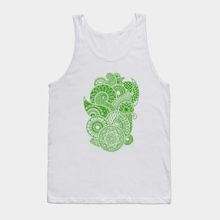 Abstract Mandala design (dark green on white) Tank Top